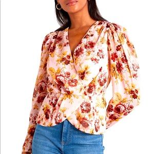 Faux wrap floral top from express